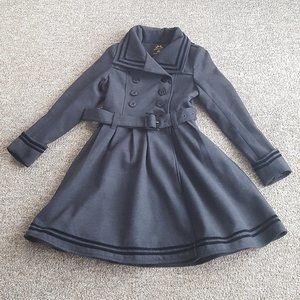 Hell Bunny Millie Coat, double-breasted, army style, fit and flare